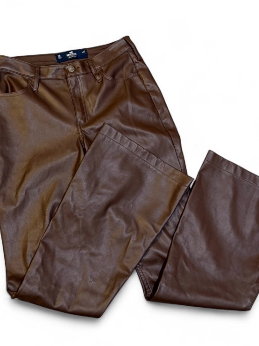 Hollister Brown Bootcut Faux Leather Jeans